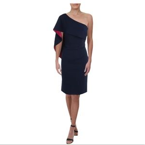 Carmen Marc Valvo One Shoulder Dress - Size 6